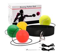 JUNUNDJING Pelotas De Reflejo, 4 Pelotas de Reacción de Reflejo más Diadema Ajustable, Banda Ajustable para la Cabeza, Boxeo Entrenamiento, Pera De Boxeo, Punching Ball