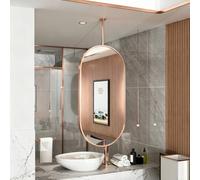 Junvstor Espejo de Cristal para baño con Varilla para Fregadero, vestidor, Dormitorio, guardarropa, Espejos de Maquillaje de tocador Modernos para Entrada al Pasillo(Double-Sided)
