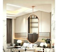 Junvstor Espejo de Maquillaje con Varilla HD de Cristal Dorado Rosa, Espejo de tocador para baño, Pasillo del Dormitorio