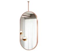 Junvstor Espejos de Pared para baño, Modernos Espejos de tocador ovalados con Marco de Metal, Espejo de Cristal para Colgar en el Techo para Sala de Estar, baño, decoración de Entrada(Double-Sided)
