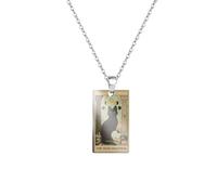 junweideyi Collar con colgante de tarjeta del tarot de The Fool Cat, cadena de plata, diseño místico, onesize, Terciopelo, No es una piedra preciosa