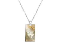 junweideyi Collar con colgante de tarjeta del tarot de The Fool Cat, cadena de plata, diseño místico, onesize, Terciopelo, No es una piedra preciosa