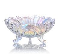 JUNYFFF Cuencos Cesta De Frutas Sala De Estar Moderna Cristal Creativo Cubo De Frutas Frutero Cesta Grande Plato De Dulces Frutero, 25X10.6Cm,C