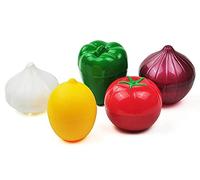 JUNYFFF Juego De 5 Recipientes, Tomate Y Ajo En Forma De Salvadores De Frutas Y Verduras, Caja De Refrigerador, para Cebolla, Limón, Tomate Y Aguacate, Conservador De Conservación De Fresco