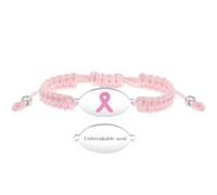 JunyiDIY Alma Inquebrantable Pulsera Nastro Rosa Conciencia Cáncer De Mama Para Mujeres, Cordón Hecho A Mano Representa Fe Y Resistencia Para Madre Amiga YA6220