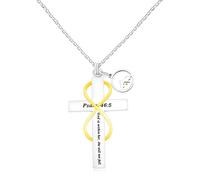 JunyiDIY collar cruz infinita para hombre, colgante de semilla de mostaza, grabado 'Dios está dentro de él, no caerá', joyería cristiana para bautismo, comunión YA5151