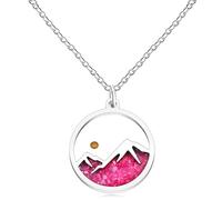 JunyiDIY Collar luminoso con semillas de mostaza brillante para mujer, colgante redondo de montaña para mujer, Fe Moves, montañas, versículo bíblico, joyería cristiana brillante YA5070, adjustable,