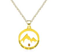 JunyiDIY Collar religioso redondo con semillas de mostaza para hombres y mujeres, Adjustable, Acero inoxidable, No es una piedra preciosa