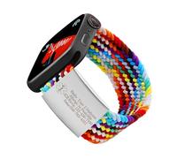 JunyiDIY Etiqueta de información médica grabada personalizada para correa de reloj, etiqueta de identificación personalizada para reloj inteligente deportivo, alerta de salud esencial para personas de