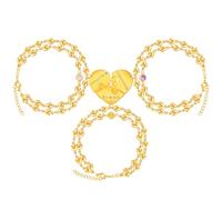 JunyiDIY Juego de 3 pulseras de cadena de corazón para niñas, regalo de graduación, rompecabezas de corazón, pulsera de amistad, nombre personalizado, 3 pulseras personalizadas para mejores amigos,