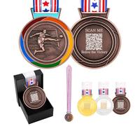 JunyiDIY Medalla de fútbol personalizada de bronce dorado y plateado con bandera de Estados Unidos, cinta de estrella o arco iris, individual o a granel, 12/24/36 unidades, texto o medalla de premio