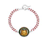 JunyiDIY pulsera ajustable de esmalte rojo del Papa Francisco para hijo, joya de agradecimiento que destaca fuerza y bendiciones para el Día del Padre YA5960
