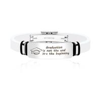 JunyiDIY Pulsera con Birrete de Graduación | Joya de Silicona Impermeable con Hebilla Plegable de 2,75" para Hombres, Mujeres, Amigos Regalo de Graduación SA5059