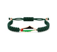 JunyiDIY Pulsera Con Dije Bandera Palestina Verde En Oro Rosa Para Mujeres, Joyería Cultural Del Medio Oriente Hecha A Mano