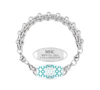 JunyiDIY Pulsera de alerta médica personalizada, pulsera de identificación médica de cadena ancha de acero inoxidable, etiqueta grabada, joyería de identificación de emergencia hipoalergénica para
