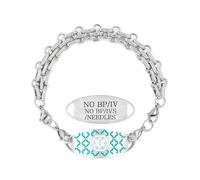 JunyiDIY Pulsera de alerta médica personalizada, pulsera de identificación médica de cadena ancha de acero inoxidable, etiqueta grabada, joyería de identificación de emergencia hipoalergénica para