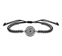 JunyiDIY Pulsera de cuentas de latón ajustable de 4 mm, pulsera de buena suerte para hombres y mujeres, joyería de amuleto YA4808, Adjustable, Piedra, Piedra solar de cobre