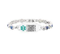 JunyiDIY Pulsera de información médica de código QR personalizada de acero inoxidable - pulsera de identificación de emergencia personalizada para madres mayores ya5705