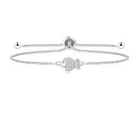 JunyiDIY Pulsera de Pez de Buena Suerte - Pulsera de Enlace Fina en Color Plateado con Cierre Bolo Ajustable para Mujer, Día de San Valentín, Regalo de Cumpleaños SJA4598