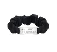 JunyiDIY Pulsera Estilo Diadema de Organza Negra, Pulsera de Emergencia de Identificación para Apoyo a la Salud Mental para Hijos Hombres YA5426