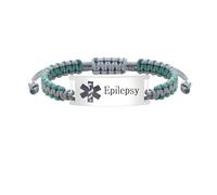 JunyiDIY Pulsera Médica para Epilepsia Adultos y Personas Mayores, Banda Trenzada Cómoda y Resistente para Uso Diario en Situaciones de Emergencia YS5833