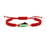 JunyiDIY Pulsera Trenzada Roja Ajustable Con Bandera Palestina En Oro Rosa Para Mujeres, Dije De Unidad Elegante