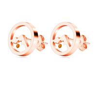 JunyiDIY YA4639 - Pendientes de tuerca para mujer, diseño de montaña de semillas de mostaza, redondos, acero inoxidable, baja sensibilidad, joyería de fe, Adjustable, Acero inoxidable, No es una