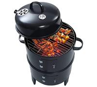 JUNZAI Barbacoa de Carbón y Leña 3 en 1, Ahumador, Parrilla, 40x80 cm