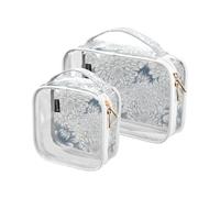 junzan Bolsas de viaje transparentes de crisantemo para artículos de tocador, bolsa de viaje de tamaño de cuarto de galón, bolsa de maquillaje de viaje aprobada por la TSA, chrysanthemum flower, Pack