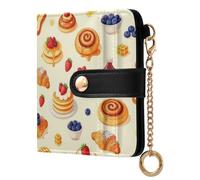 JUNZAN Cartera de piel sintética resistente al agua para uso diario | Superficie resistente al agua para gimnasio y fitness para amantes minimalistas, desayuno acogedor