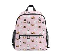 JUNZAN Divertidas mochilas de bulldog francés para niños y niñas, mochila preescolar, mochila para niños pequeños, bolsa de libros de 3 a 8 años