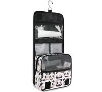 junzan Divertido neceser colgante de panda para mujeres y hombres, bolsa de cosméticos de viaje con gancho, organizador de maquillaje familiar, panda gracioso, 18.5"(Unfold) x 9" W x 4" H, Colorido