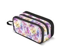 JUNZAN Estuche para lápices, diseño de flores silvestres, orquídeas, estuche estético para mujeres y hombres, escuela, oficina, universidad, suministros de papelería