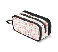 JUNZAN Funny Rabbits - Estuche para lápices de color blanco, estuche estético para mujeres y hombres, escuela, oficina, universidad, suministros de papelería