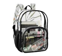JUNZAN Iris Flowers - Mochila transparente para niñas y mujeres, mochila transparente de 15.7 pulgadas para la escuela