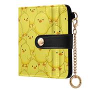 JUNZAN Mini organizador de tarjetas para mujer apto para viajes | Ligero para llevar al gimnasio y fitness para los amantes minimalistas, color amarillo, estilo kawaii