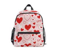 JUNZAN Mochila para niños pequeños, color rosa y rojo, para San Valentín, para niños y niñas, mochila preescolar, mochila para niños pequeños de 3 a 8 años