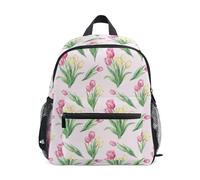 JUNZAN Mochila para niños pequeños, diseño de tulipanes rosados, mochila preescolar, mochila para niños pequeños, de 3 a 8 años