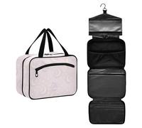 JUNZAN My Little Stars - Neceser de viaje para mujer con gancho para colgar, organizador de maquillaje, grande