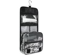 junzan Neceser colgante para mujeres y hombres, con textura grunge, bolsa de cosméticos de viaje con gancho, organizador de maquillaje familiar, Textura grunge, 18.5"(Unfold) x 9" W x 4" H, Colorido