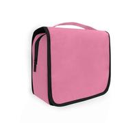 junzan Neceser colgante rojo y rosa para mujeres y hombres, bolsa de cosméticos de viaje con gancho, organizador de maquillaje familiar, rojo y rosa, Rojo rosa, 18.5"(Unfold) x 9" W x 4" H, Colorido