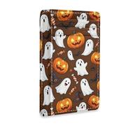 JUNZAN Tarjeteros delgados para hombres y mujeres, murciélagos de Halloween, fantasmas, minimalistas, bolsillo frontal, cartera pequeña, tarjetero, bloqueo RFID, marrón oscuro