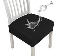 JUNZHE Diamond Lattice - Fundas Impermeables para Asientos de sillas para sillas de Comedor,Cocina, Fundas extraíbles y Lavables para Cojines de Asiento de Silla (Negro,6 Piezas)