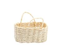 JunZheHub 1:12 Contenedores de Alimentos Casa de Muñecas Cesta Tejida a Mano Artesanía Elegante Mini para Juguete Infantil Decoración a, rectángulo