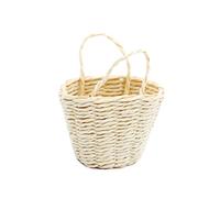JunZheHub 1:12 Contenedores de Alimentos Casa de Muñecas Cesta Tejida a Mano Artesanía Elegante Mini para Juguete Infantil Decoración a, Ronda