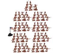 JunZheHub 100 Piezas Figuras Miniaturas Juguetes Armados Plástico Creativo para Juego de Simulación Adecuado para Maquetas Históricas Decoración, Rojo