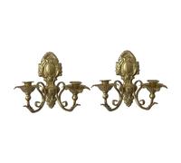JunZheHub 2 Apliques de Pared, Portavelas de Metal, Hierro Forjado, Estilo Retro Vintage, Decoración de Pared, Adecuados para Dormitorio de Estar, Oro, Individual
