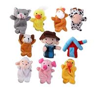 JunZheHub 2 Juegos de Marionetas de Educativas para Cuentos Juguetes de Tela Animal y Muñecos Títeres Terciopelo Suave Recomendadas para Regalo Infantil