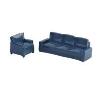 JunZheHub 2 Piezas de Sofá para Casa de Muñecas, Mini Muebles, Accesorios para Casa de Muñecas para Juegos de Simulación, para Casa de Muñecas a Escala 1/64, Mi, Azul