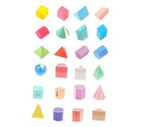 JunZheHub 24 Figuras Geométricas, Material Didáctico para Profesores, Rompecabezas de Formas, Juguetes Sensoriales, Accesorios de Geometría, Figuras 3D Educativ